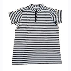 MEN'S POLO SHIRT 100% ORGANIC COTTON NAU SZ XXL, STRIPED NWT